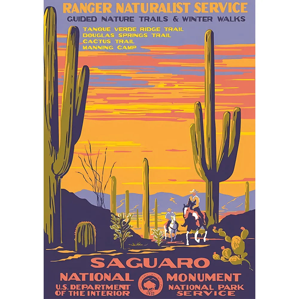 Saguaro National Park WPA Style Poster