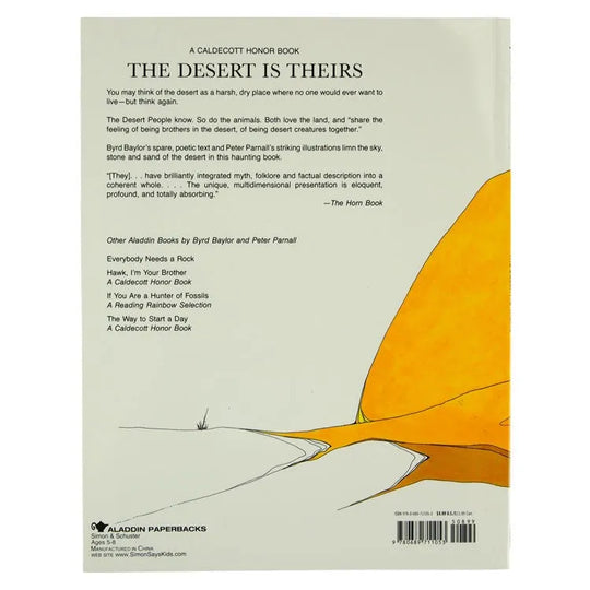 The Desert Is Theirs back cover with text and back side of cave