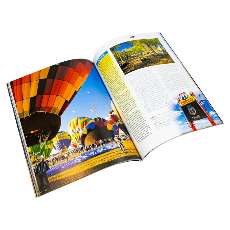 Interior pages from Route 66: Spirit of the Mother Road by Bob Moore depicting hot air balloons