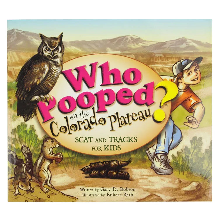 Who Pooped on the Colorado Plateau front cover with child, desert animals, and scat