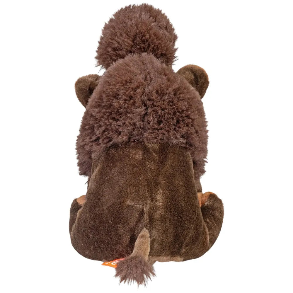 Brown plush toy with a white background