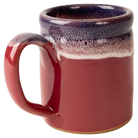 Cranberry mug with Great Sand Dunes National Park logo on a white background