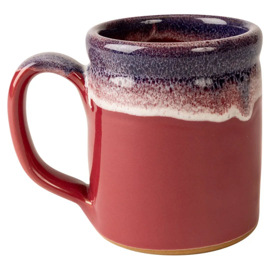 Cranberry mug with Great Sand Dunes National Park logo on a white background