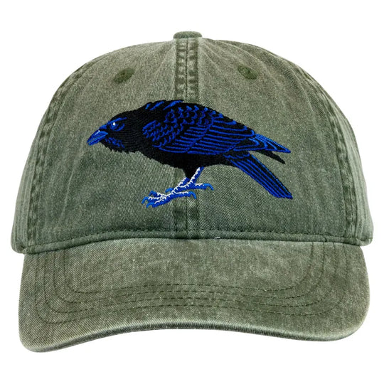 Raven Embroidered Cap front view