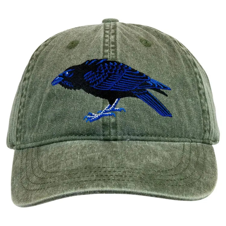 Raven Embroidered Cap front view