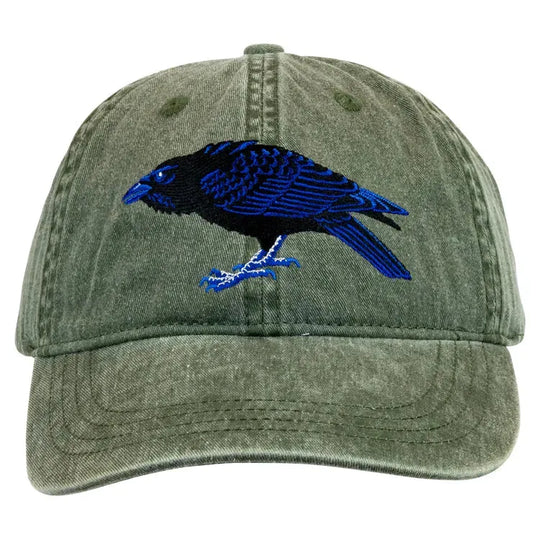 Raven Embroidered Cap front view