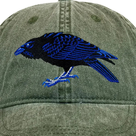 Raven embroidery detail