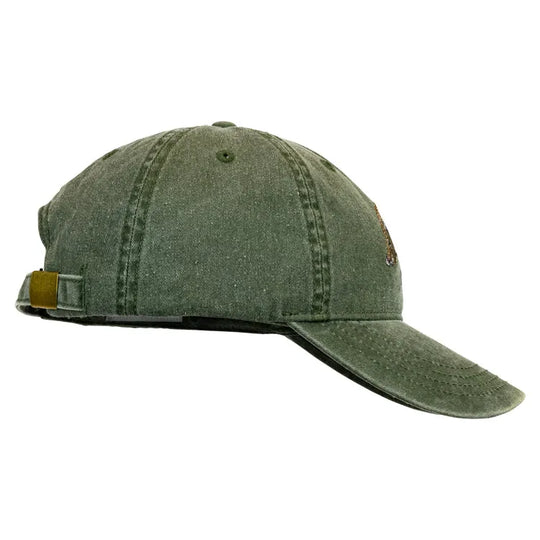 Green cotton cap side view