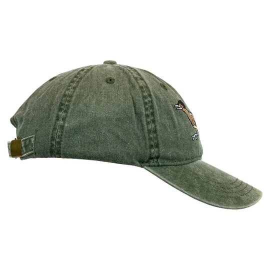 Green cotton cap side view