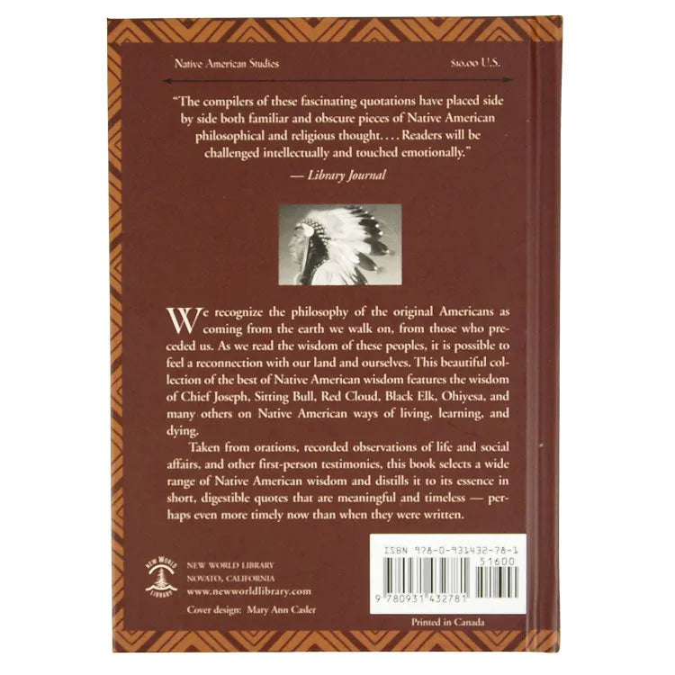 Native American Wisdom book back cover