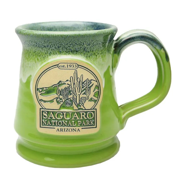 Saguaro National Park Footed Mug - Badge from Deneen Pottery