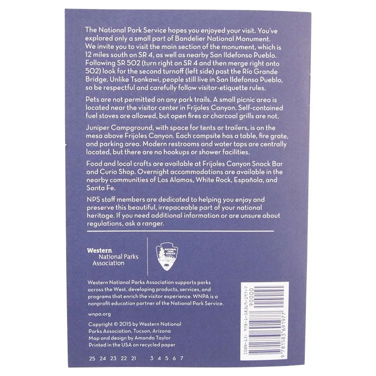 Bandelier National Monument Tsankawi Village Trail Guide Back Cover