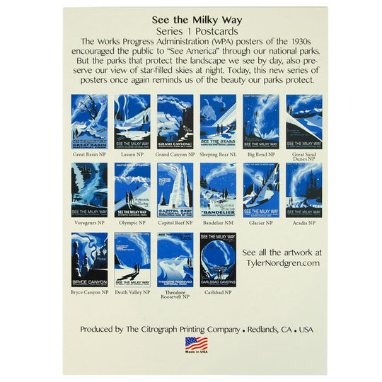 National Park Night Sky Postcard Set