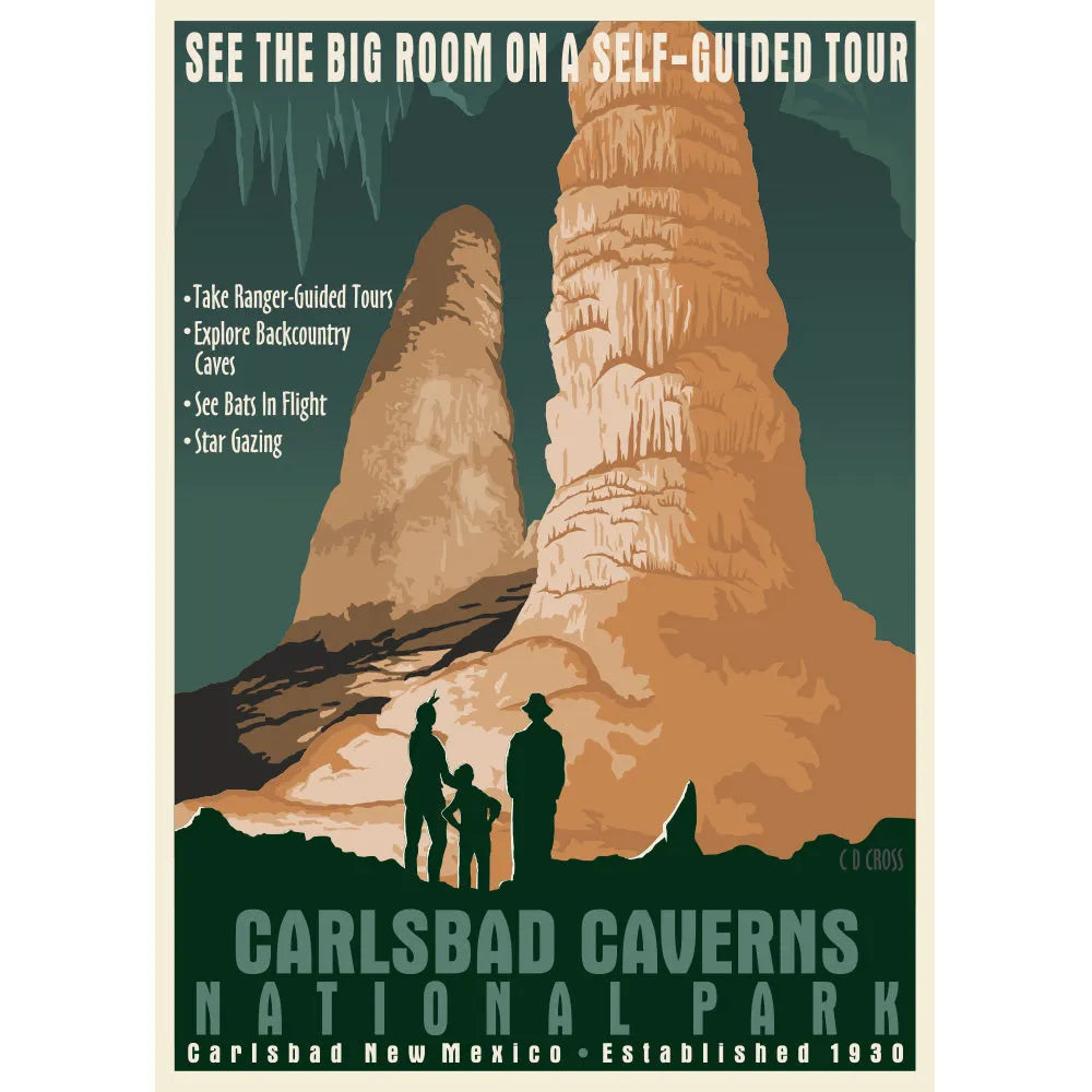 Carlsbad Caverns National Park Retro Ranger Poster