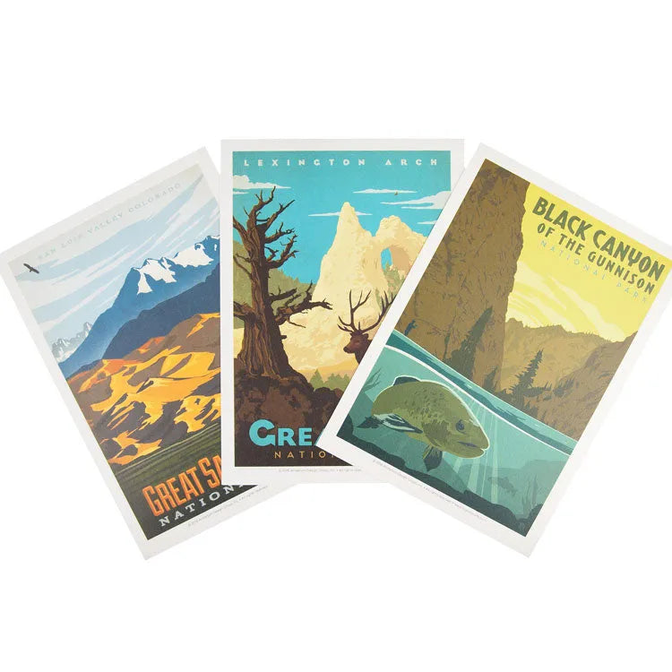 3 ADG National Park Postcards Fanned Out