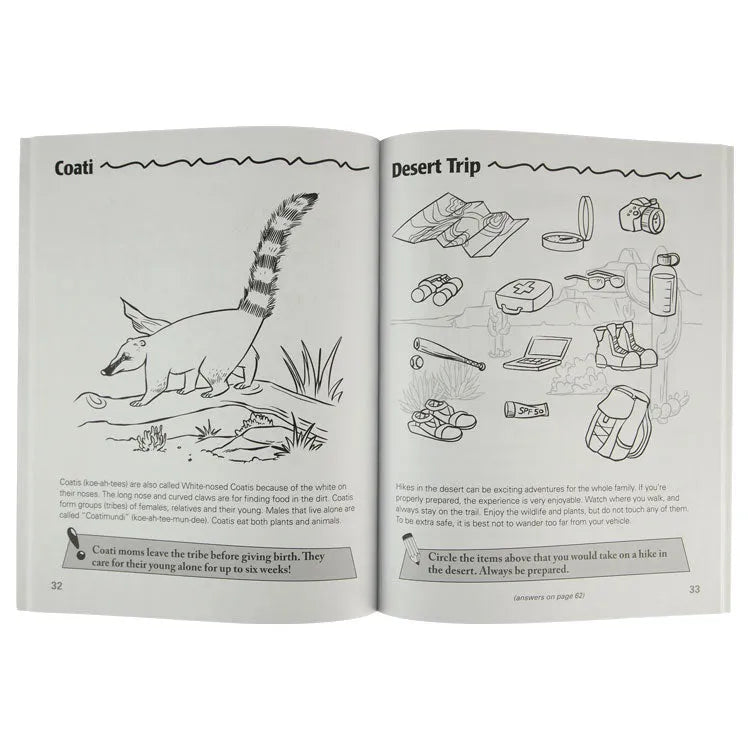 Desert Life of the Southwest Activity Book by Karen Krebbs interior coloring pages
