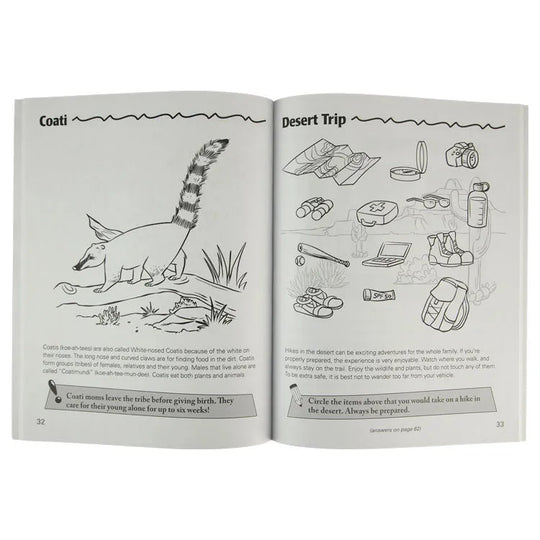 Desert Life of the Southwest Activity Book by Karen Krebbs interior coloring pages