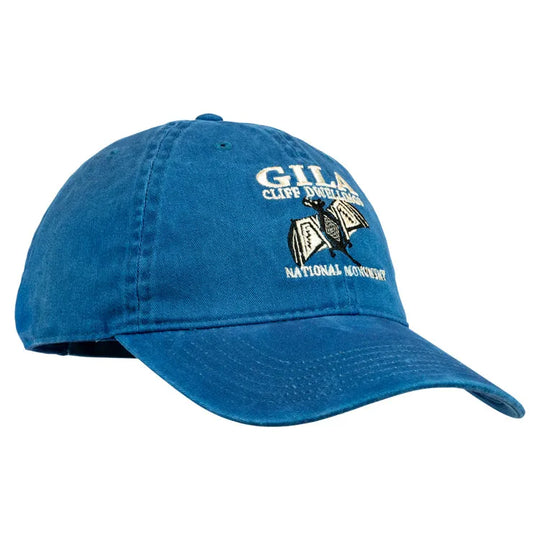 Gila Cliff Dwellings National Monument Cap - Mimbres in blue on a white background