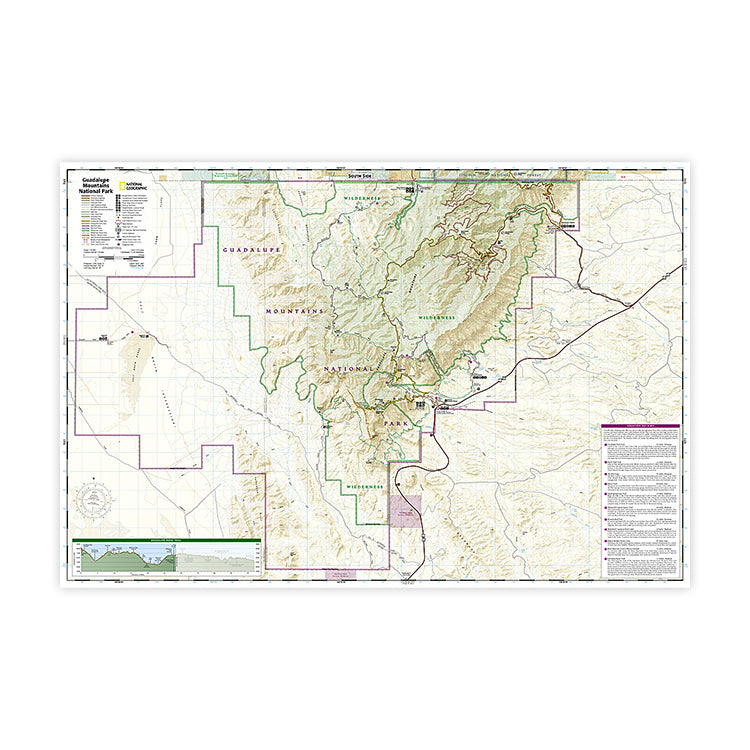 National Geographic Guadalupe Mountains - 031429 Guadalupe Mountains National Park Trails Illustrated Map 3 