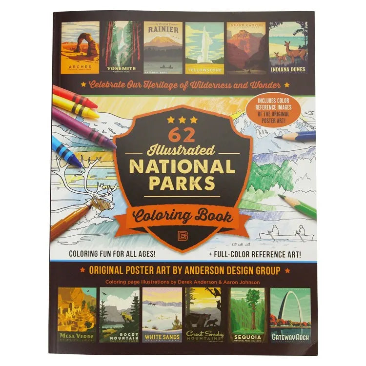 Anderson Design Group Illustrated National Parks Coloring Book front cover