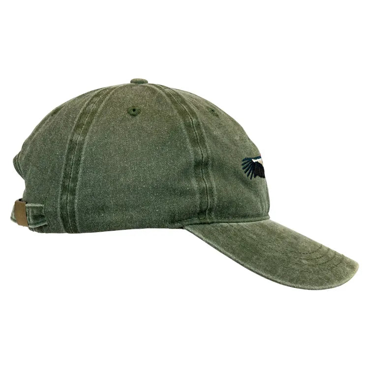 Green cotton cap side view