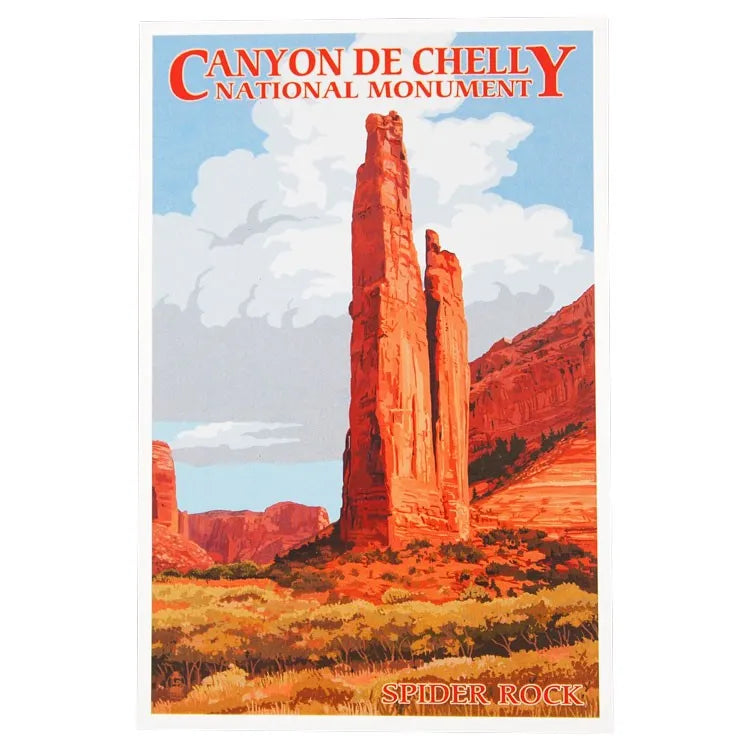 Canyon de Chelly National Monument Postcard - Spider Rock Illustration