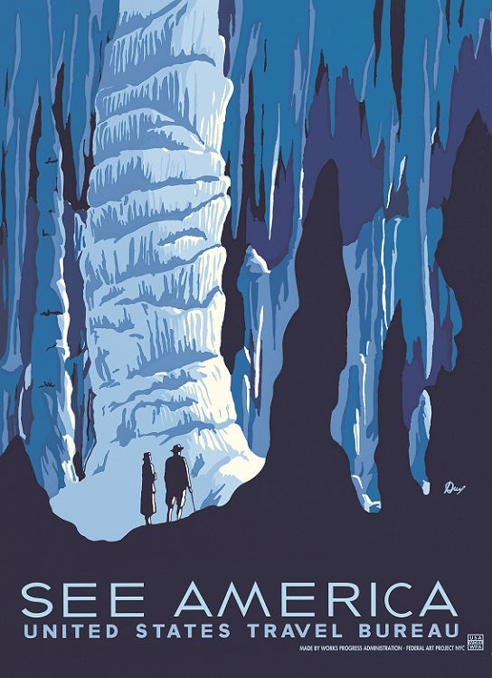 See America Carlsbad Caverns WPA Style Poster