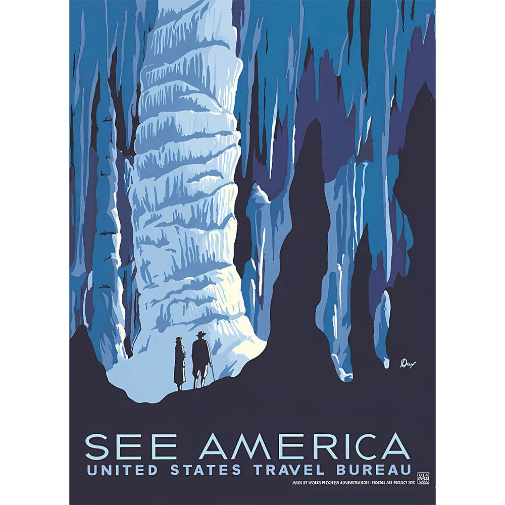 See America Carlsbad Caverns WPA Style Poster