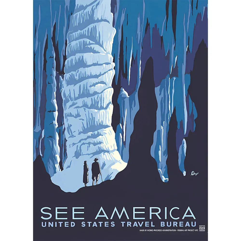 See America Carlsbad Caverns WPA Style Poster