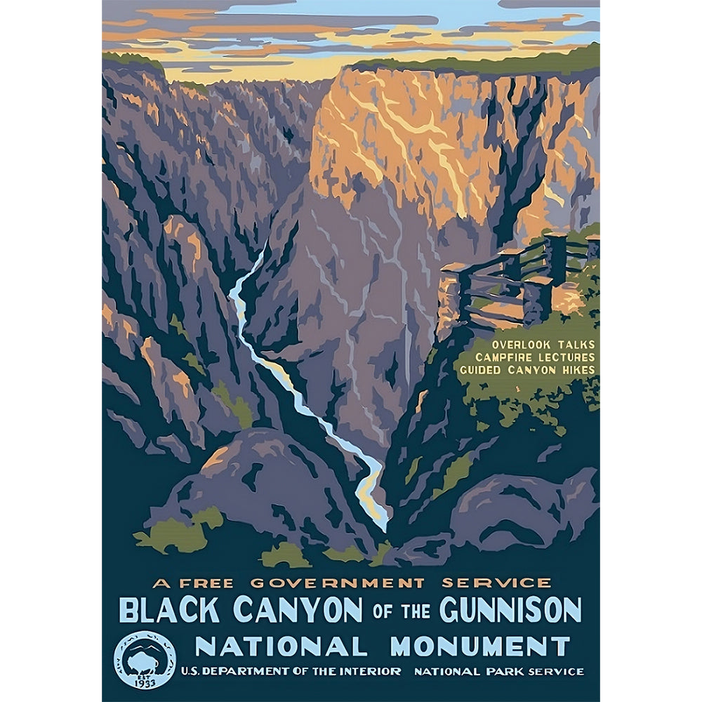 Black Canyon of the Gunnison National Park WPA Style Poster