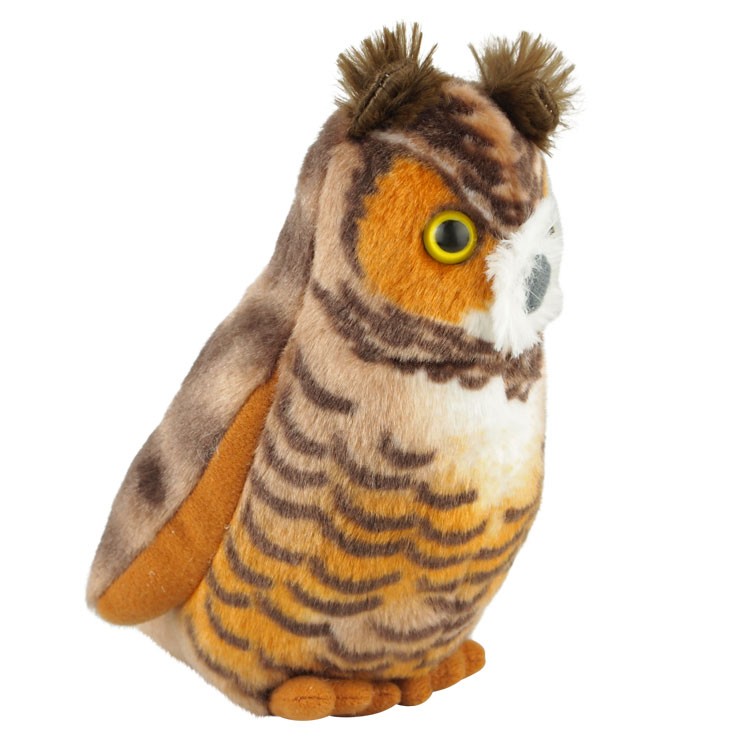 Great Horned Owl Mini Plush Toy w/ Sound