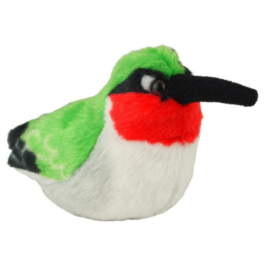 Ruby Throated Hummingbird Mini Plush Toy w/ Sound