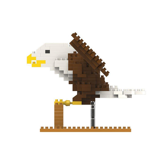 Mini-block eagle on a white background