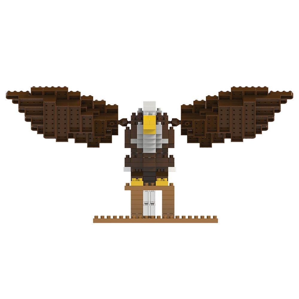 Mini-block eagle on a white background