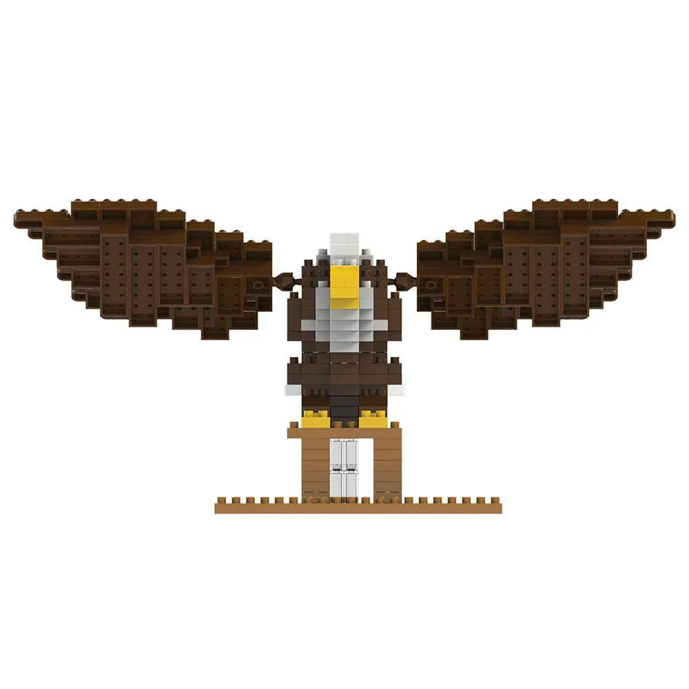 Mini-block eagle on a white background