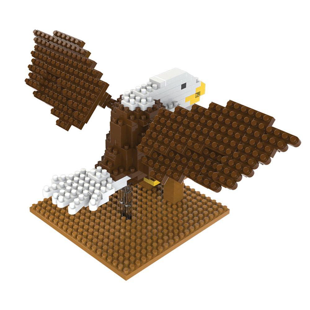 Mini-block eagle on a white background
