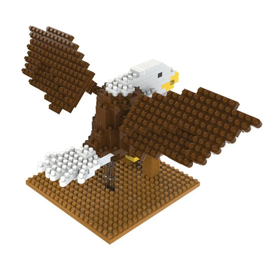 Mini-block eagle on a white background