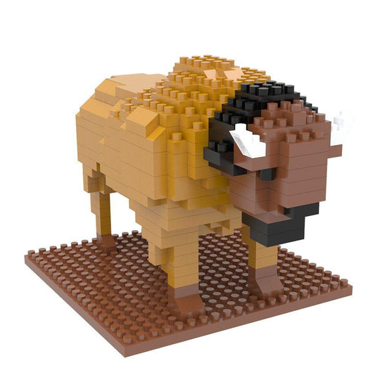Mini block bison set against a white background