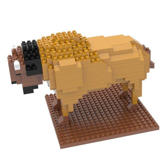 Mini block bison set against a white background