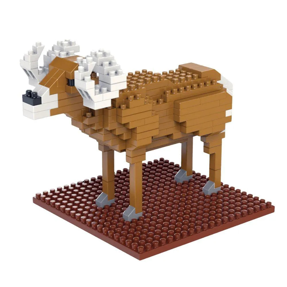 Mini block set of a Bighorn sheep against a white background.