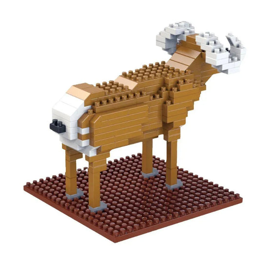 Mini block set of a Bighorn sheep against a white background.