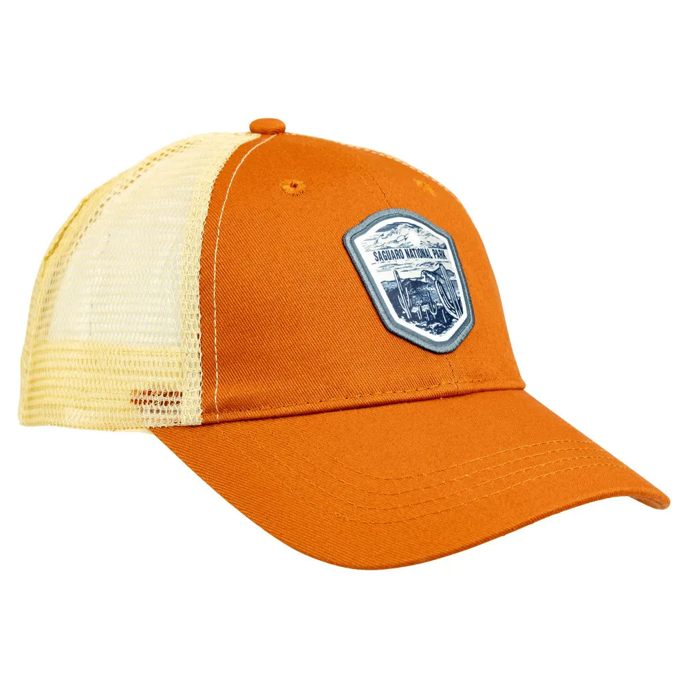 Saguaro National Park Mesh-Back Cap - Wilderness Stamp on a white background