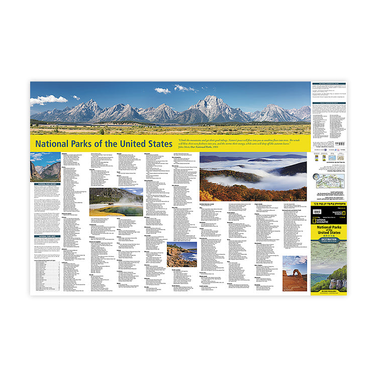 National Geographic National Parks of the United States Destination Map