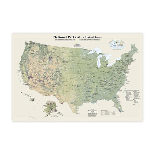 National Geographic National Parks of the United States Destination Map