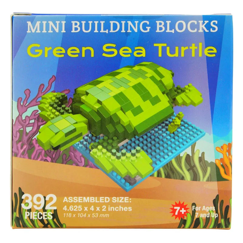 Turtle Blocks Guide Green Sea Turtle Mini Block Set - WNP | National Park Store