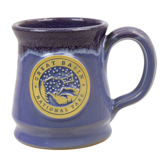 Wisteria-colored mug with Great Basin National Park logo featuring the Big Dipper on a white background