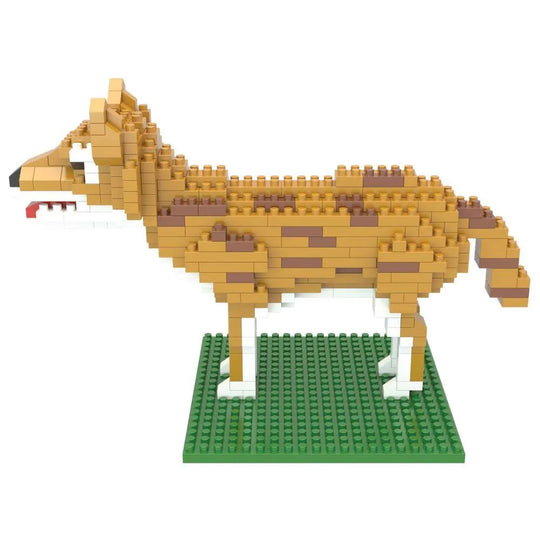 Mini block set of a coyote against a white background.