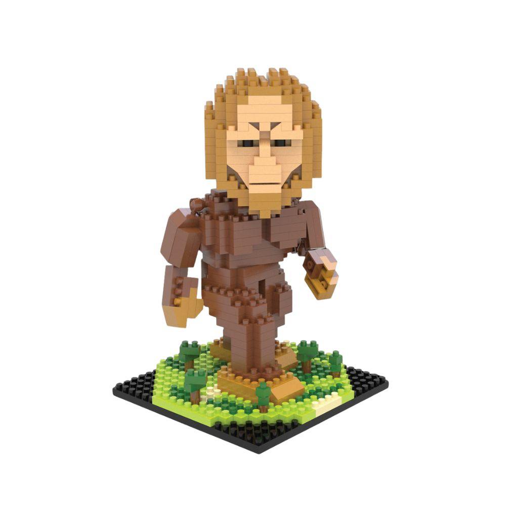 A mini block figure of Bigfoot against a white background