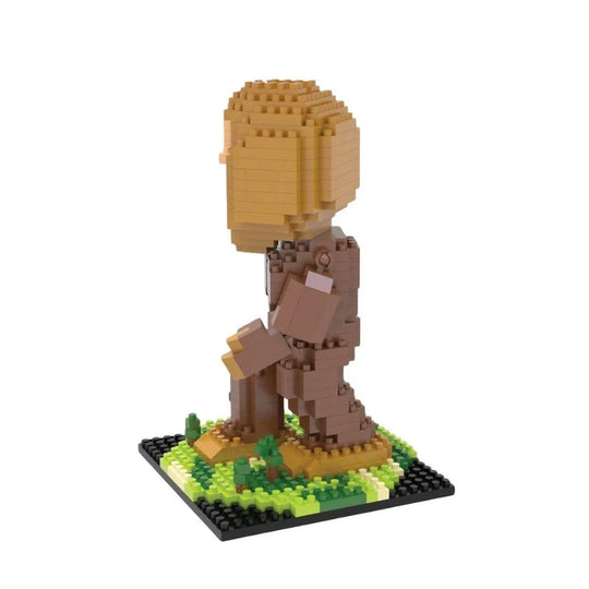 A mini block figure of Bigfoot against a white background