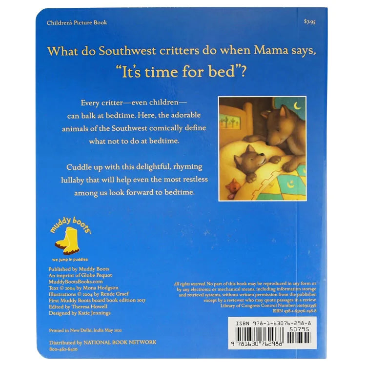 Back cover of Bedtime in the Southwest by Mona Hodgson and illustrated by Renee Graef